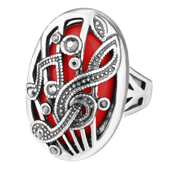 Hollow Carved Music Symbol Retro Ring - Image 2