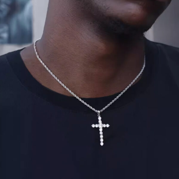 S925 Sterling Silver Cross Necklace for Men and Women - Image 5