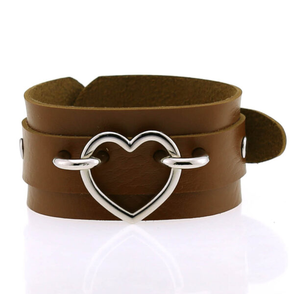 Popular Couple Peach Heart Bracelet Creative Fashion Wide Double-layer Heart-shaped Bracelet - Image 3