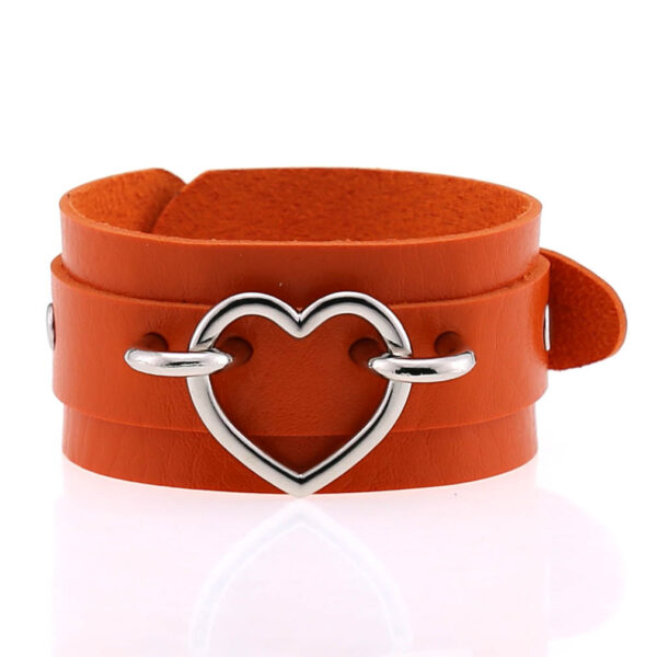 Popular Couple Peach Heart Bracelet Creative Fashion Wide Double-layer Heart-shaped Bracelet - Image 9