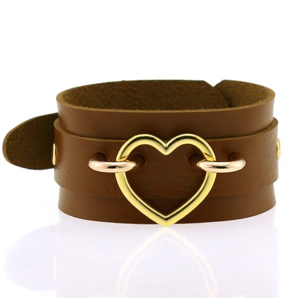 Popular Couple Peach Heart Bracelet Creative Fashion Wide Double-layer Heart-shaped Bracelet - Image 2