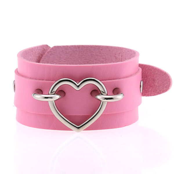 Popular Couple Peach Heart Bracelet Creative Fashion Wide Double-layer Heart-shaped Bracelet - Image 4