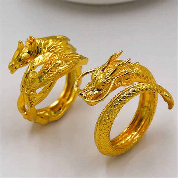 Dragon and phoenix lovers ring - Image 2