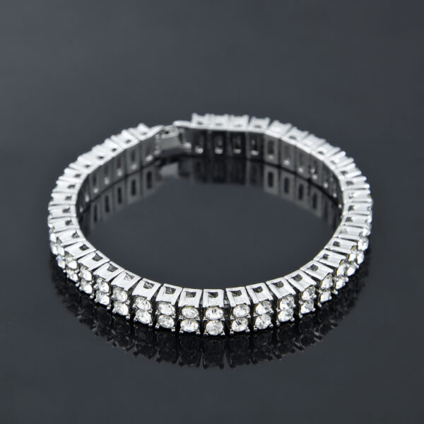 Europe and America hip hop hot 2 row bracelet men's rhinestone bracelet blingbling cross-border supply NB02 - Image 7