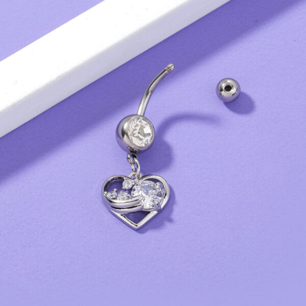 Stainless Steel Heart Navel Nail Human Body Piercing Jewelry Woman - Image 5