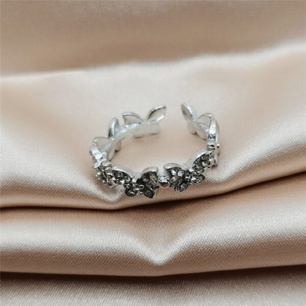 Fashion Micro Diamond Dancing Butterfly Ring - Image 5