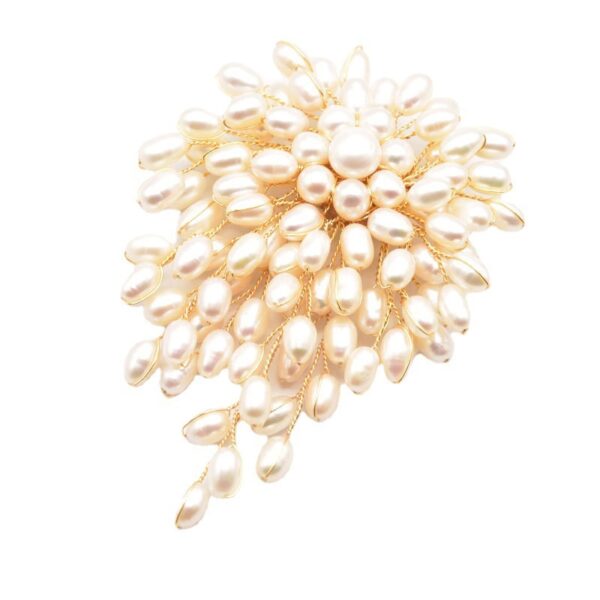 Natural Pearl Brooch Female European And American Retro Pure Hand-woven Pearl Brooch - Image 4