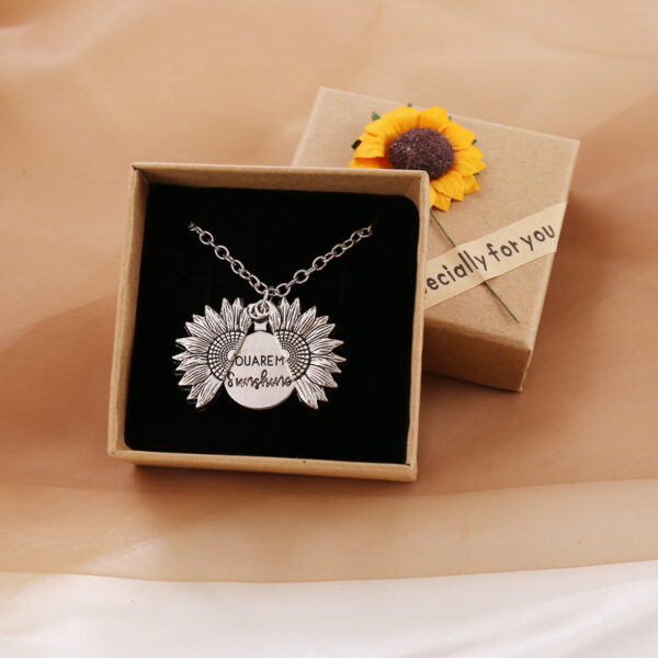 You Are My Sunshine Sunflower Necklace Women Men - Image 9