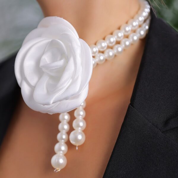 Pearl Necklace Evening Dress Accessories Flower Clavicle Necklace - Image 2