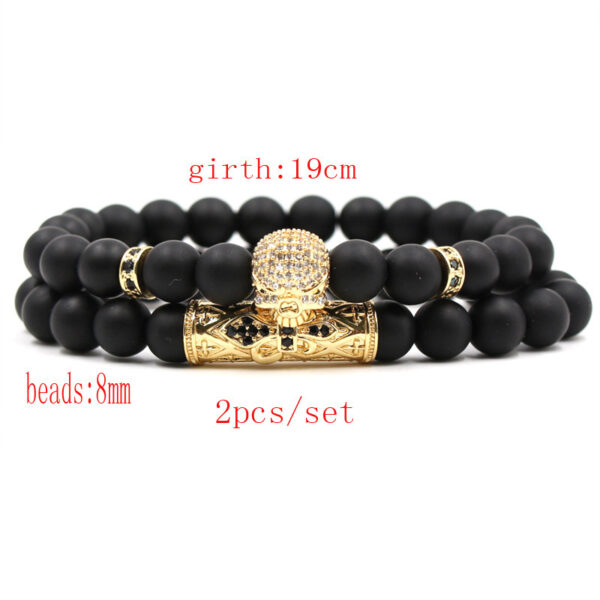 Micro-inlaid Zircon Elbow Skull Elastic Bracelet - Image 5