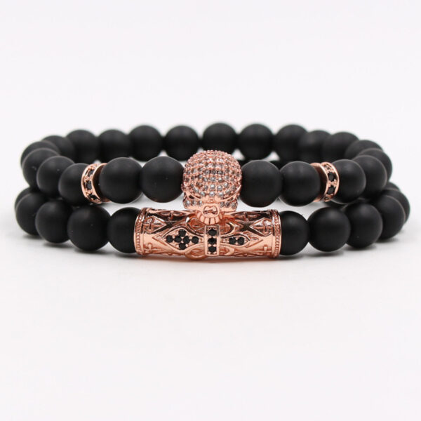 Micro-inlaid Zircon Elbow Skull Elastic Bracelet - Image 3