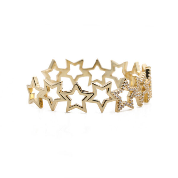 European And American Star Open Copper Micro-Inlaid Zircon Bracelet - Image 2