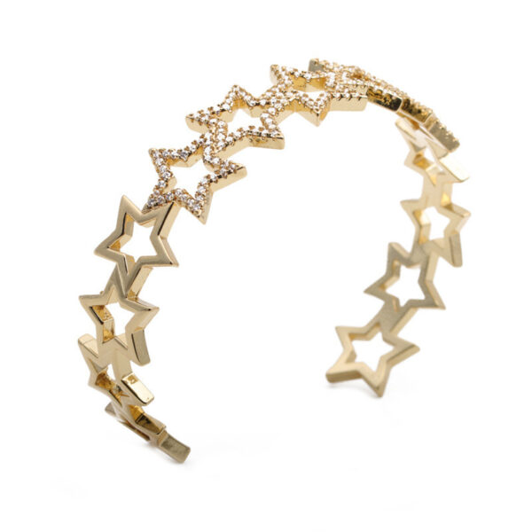 European And American Star Open Copper Micro-Inlaid Zircon Bracelet - Image 4