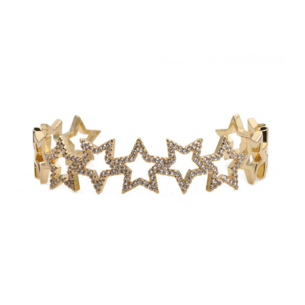 European And American Star Open Copper Micro-Inlaid Zircon Bracelet - Image 5