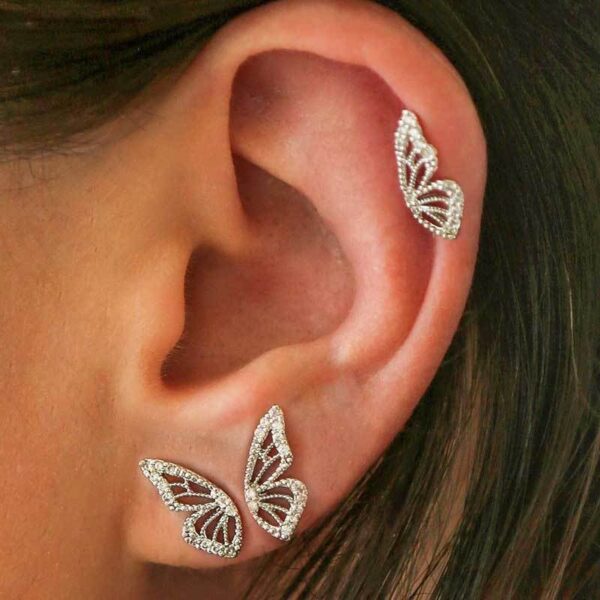 Exaggerated Bohemian Crystal Butterfly Earrings