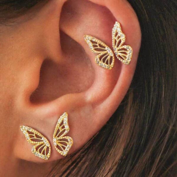 Exaggerated Bohemian Crystal Butterfly Earrings - Image 7