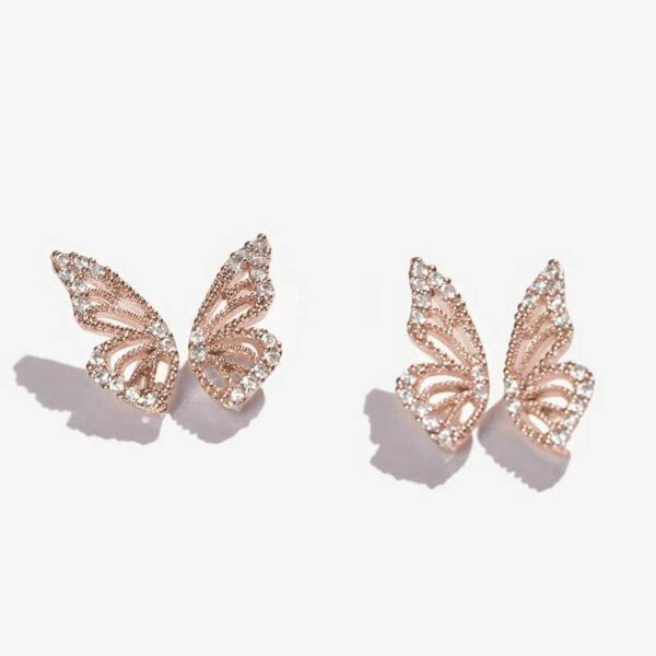 Exaggerated Bohemian Crystal Butterfly Earrings - Image 3