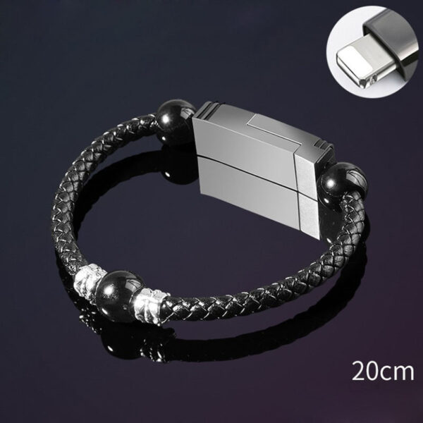 Bracelet Type Data Cable Bracelet Portable Leather Charging Cable - Image 6