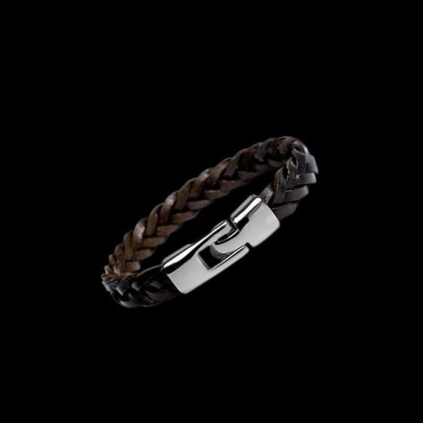 Leather alloy vintage hand-woven bracelet - Image 5