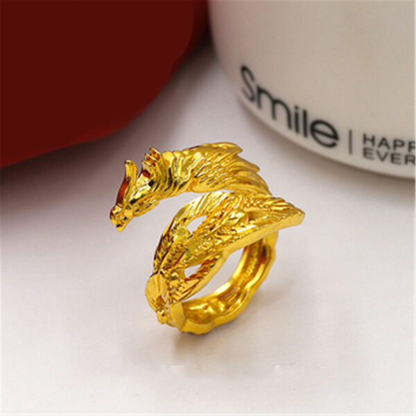 Dragon and phoenix lovers ring - Image 3