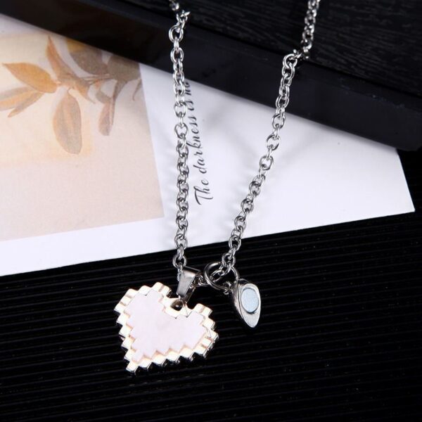 2pcs Magnetic Heart-shaped Mosaic Necklace Fashion Personality Couple Love Necklace For Valentine's Day - Image 9