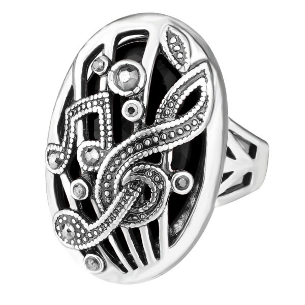 Hollow Carved Music Symbol Retro Ring - Image 8