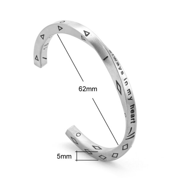 European And American Jewelry Men's Character Letter All-match Bracelet - Image 5