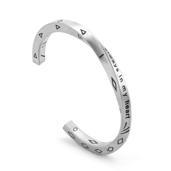 European And American Jewelry Men's Character Letter All-match Bracelet - Image 4