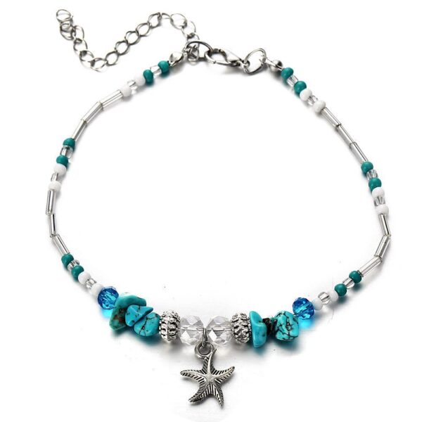 Starfish Pendant Rice Bead Anklet - Image 5