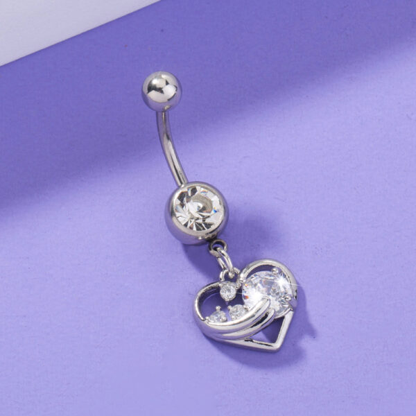 Stainless Steel Heart Navel Nail Human Body Piercing Jewelry Woman - Image 3