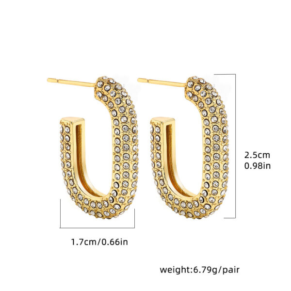 Stainless Steel 18K Gold Plating Twist-knot Earrings With Diamonds - Image 9