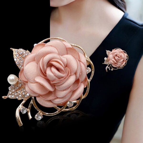 Fabric Roses Flower Brooch Fashion - Image 9