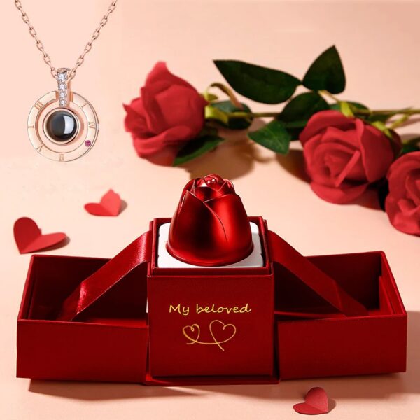 Gifts Metal Rose Jewelry Gift Box Necklace