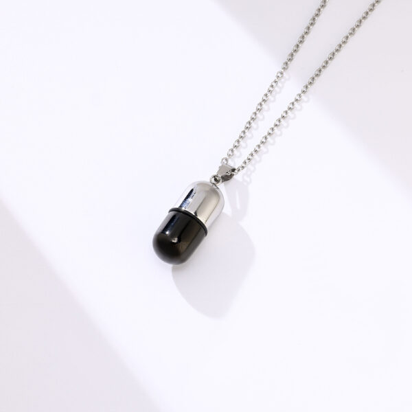 Titanium Steel Pill Necklace Thread Opening And Closing Seal - Image 8