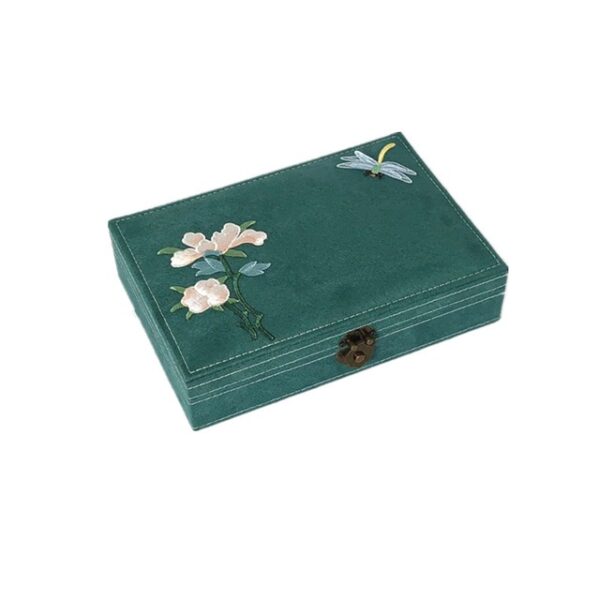 Jewelry box flannel jewelry box antique flower god storage box - Image 2