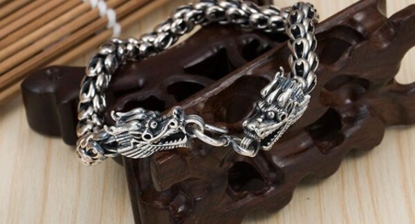 S925 silver bold domineering men's faucet bracelet - Image 7