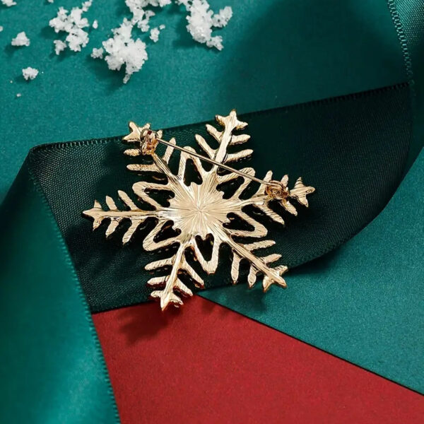 Creative Alloy Inlaid Colorful Rhinestone Christmas Snowflake Brooch - Image 6