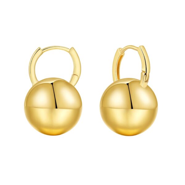 Round Ball Ear Clip Brass Gold Plated European And American Style - Image 6