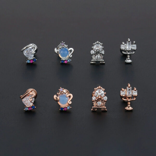 Women's Puncture Screw Zircon Ear Bone Stud - Image 8