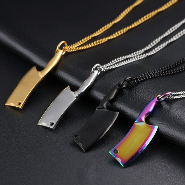 Men's Stainless Steel Necklace, Colorful Glare Classic Pendant