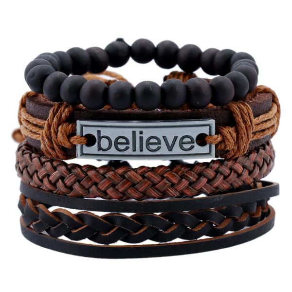 Believe Suit Men's Leather Bracelet - Image 3