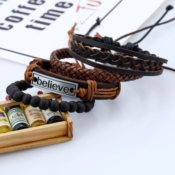 Believe Suit Men's Leather Bracelet - Image 6