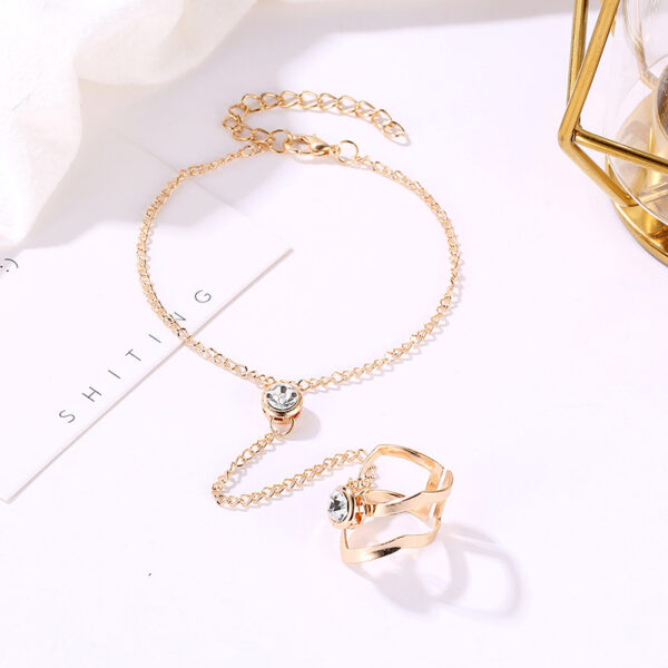 Bracelet One Piece Set Personalized Diamond Leaf Ring - Image 7