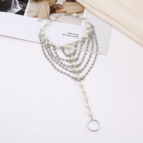 Beach Foot Ornaments Fashion Luxury Multi-layer Diamond Claw Chain Pearl Tassel - Image 4