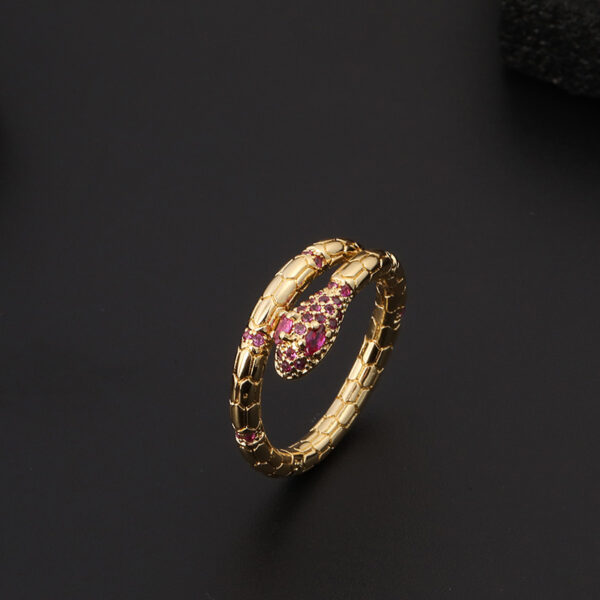 Cool Style Creative Personality Snake Ring Female Color Zircon Opening - Image 4