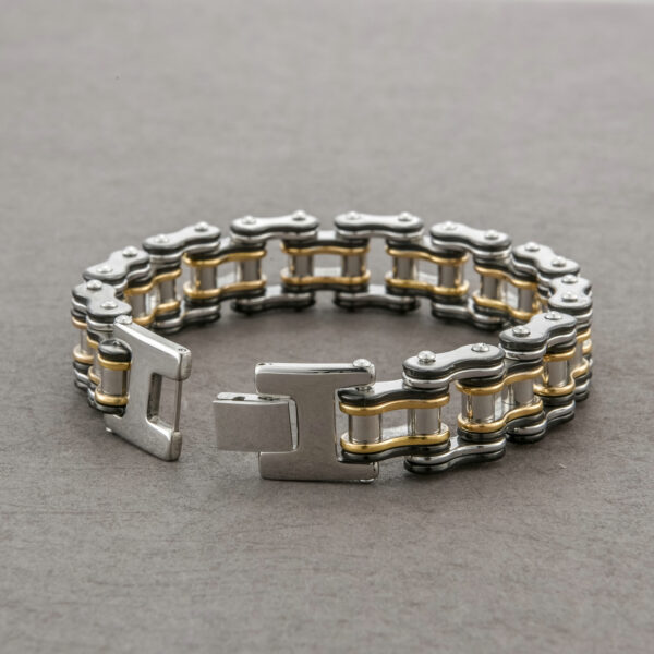 Stainless Steel Black Gold Bicycle Bracelet Titanium Steel Men - Image 7