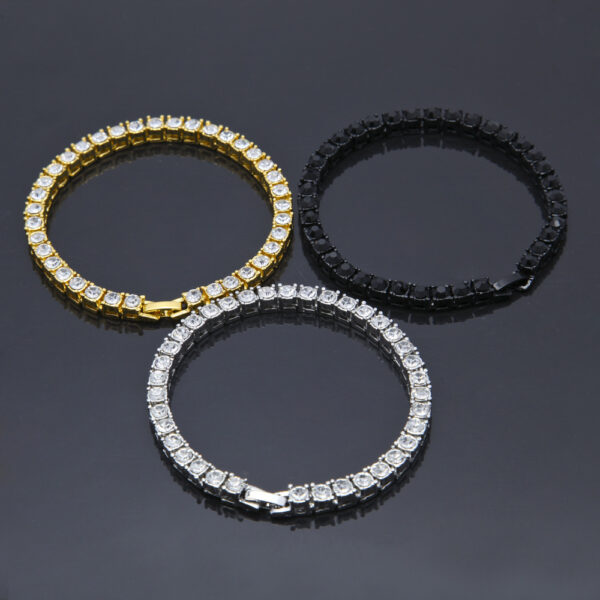 Tin Alloy Gold Color Iced Bracelet Men's Hip Hop Chain Street Rock Jewelry - Image 3