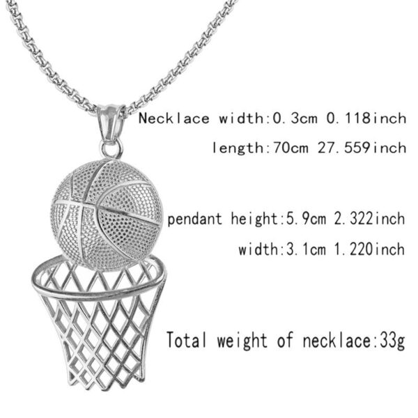 Basketball Frame Pendant Hip Hop Creative Necklace - Image 3