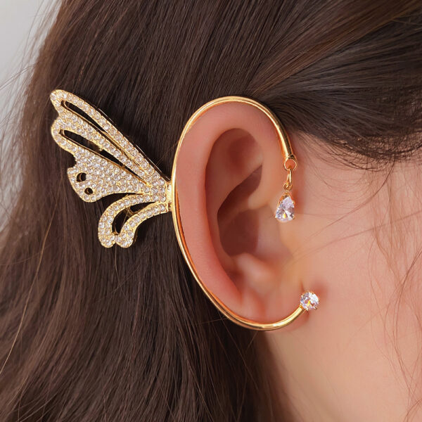 Metal Diamond Butterfly Ear Hanging