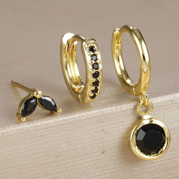 Fashion Micro Inlay Round Zircon Earrings Simple - Image 9